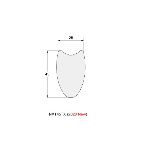 [NXT45TX] Premium 25mm Width 45mm Depth 700C Carbon Classic Rim TUBULAR